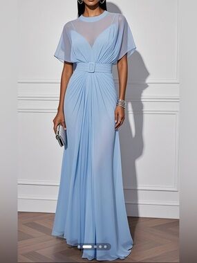 Fehaute Light Blue Maxi Dress